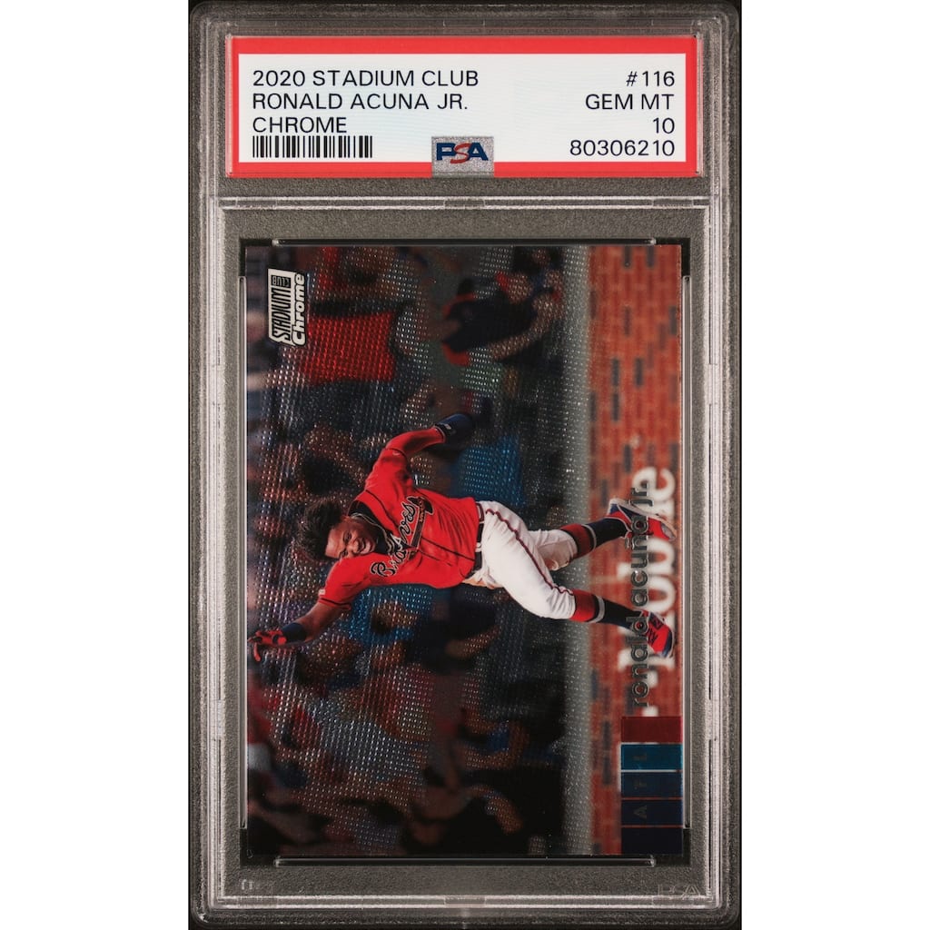 Ronald Acuna 2020 Topps Stadium Club Chrome Baseball Card #116 Graded PSA 10 - 8'6" x 11'6"