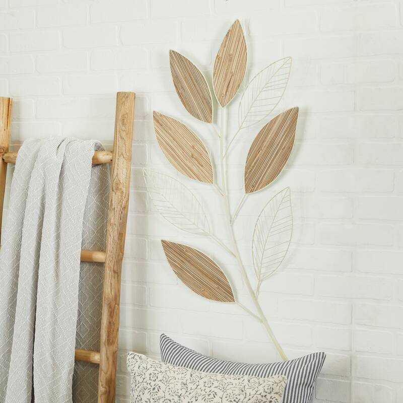 Brown Metal Leaf Wall Decor - Brown