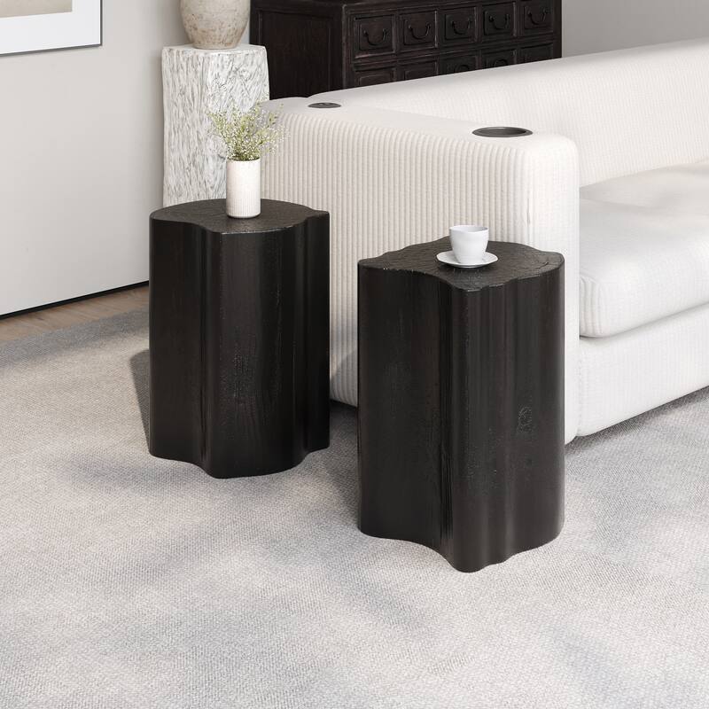 2-in-1 Irregular MGO End Table, Split Design