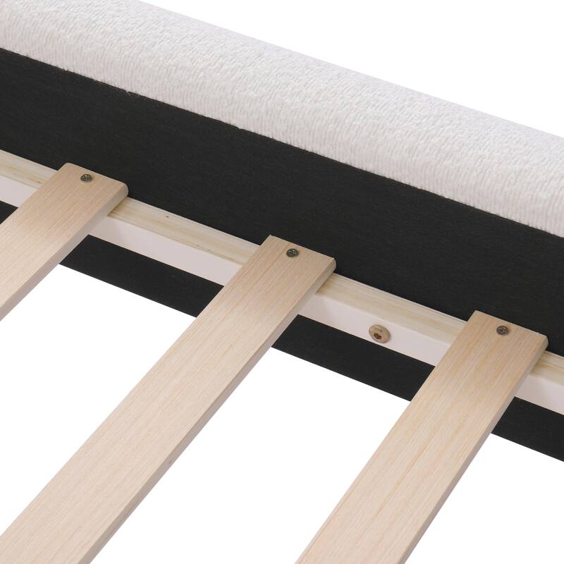 Christopher Knight Home - Eleanor Fabric Upholstered Platform Bed with Curve-Shaped Design