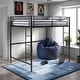 preview thumbnail 1 of 12, Walker Edison Abner Black Metal Full Size Loft Bed Black