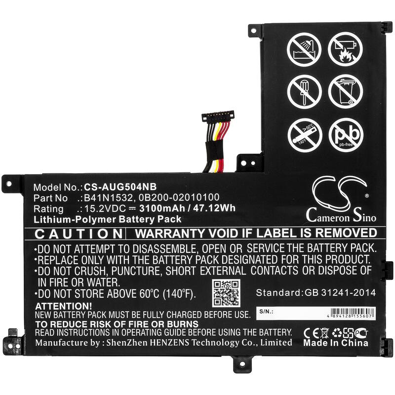 Battery for Asus Q504U Q504UAK Q504UA Zenbook Flip UX560 0B200-02010100 B41N1532 - Black