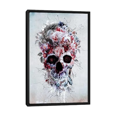 iCanvas "Floral Skull RPE" by Riza Peker Framed Canvas Print