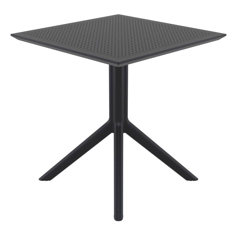 29.5" Black Square Outdoor Patio Dining Table