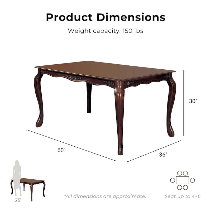Furniture of America Shak Traditional Dark Walnut Dining Table