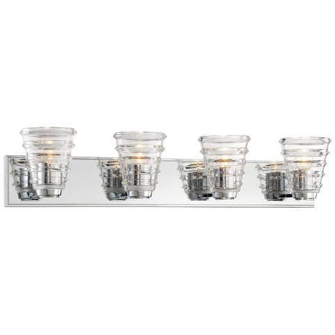 George Kovacs Arctic Chrome And Clear Glass 4 Light Bath