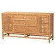 preview thumbnail 2 of 22, Vivan Natural Rattan Storage Cabinet - 3-Drawer Handwoven Wicker Accent Cabinet with Interior Shelving and Elevated Base Brown