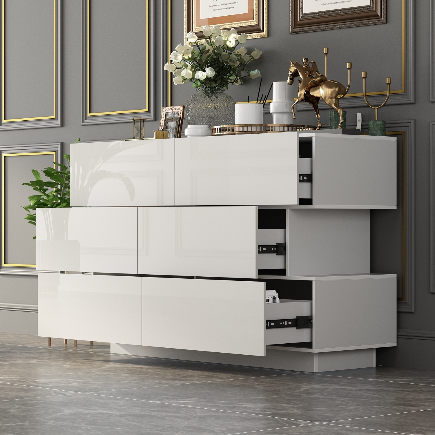 Glossy dresser white hotsell
