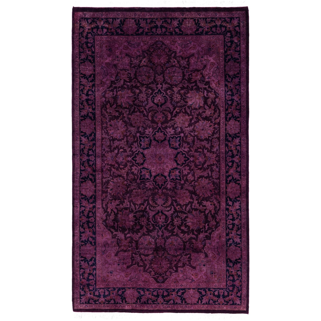 Overdyed Hand-Knotted Wool Modern-Contemporary Purple Area Rug 3' 1" x 5' 4"