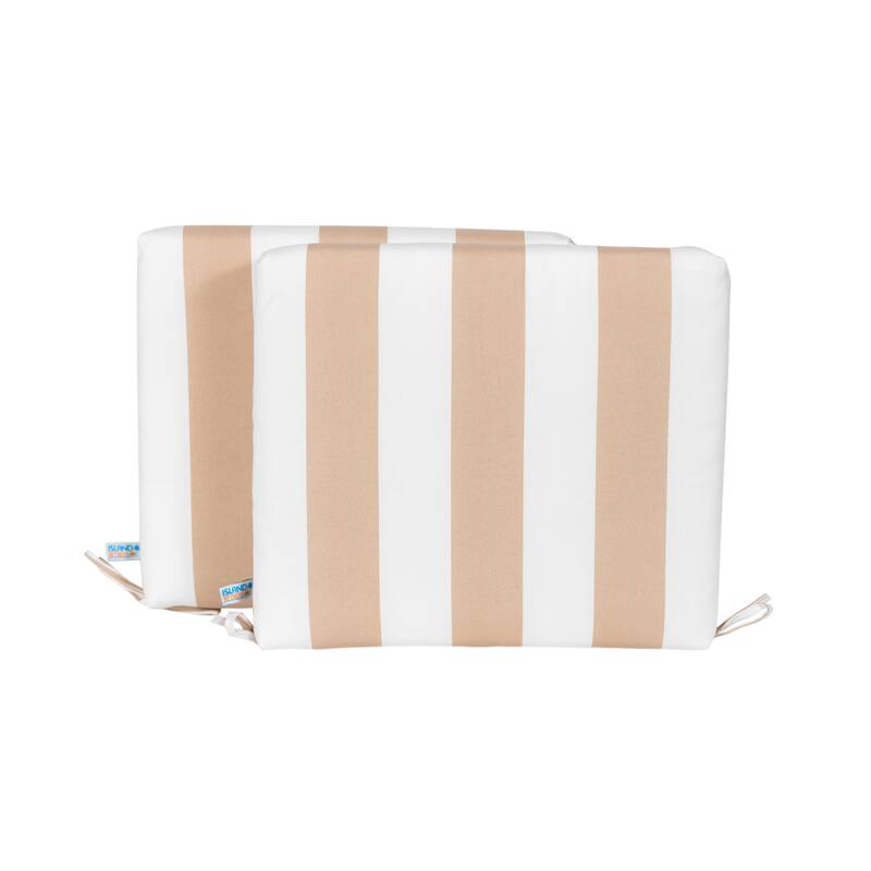 Island Retreat All-Weather Outdoor Striped Seat Cushion (Set of 2)