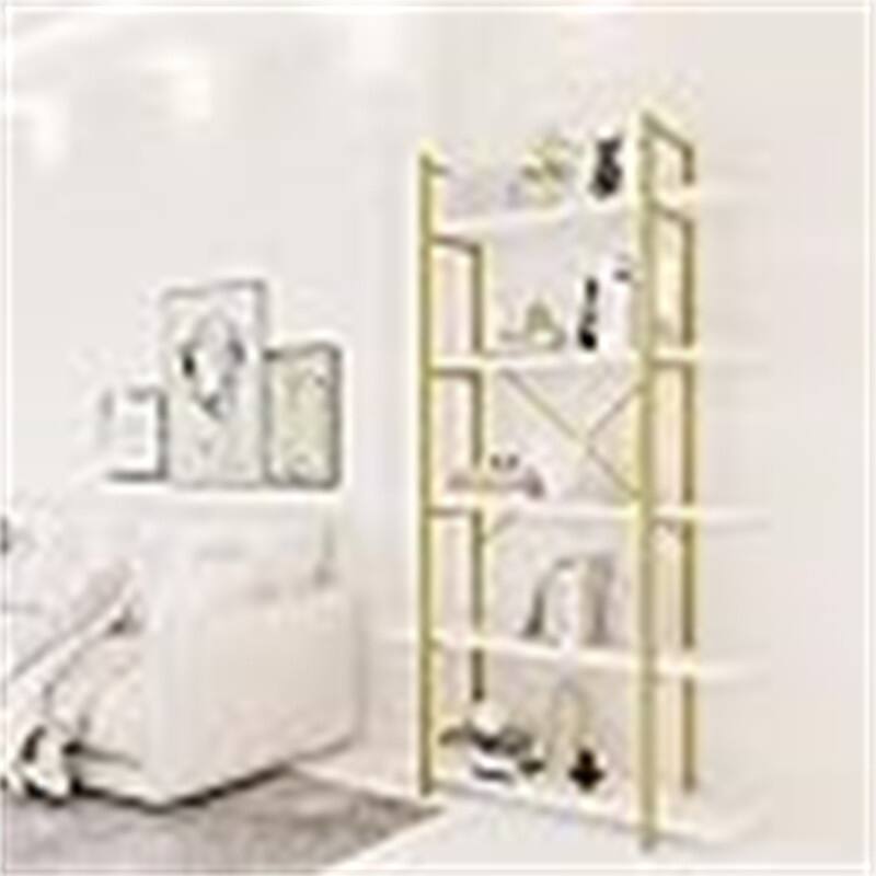 5 Tiers Bookshelf Organizer Industrial Shelf - 10.8"D x 31.5"W x 62"H