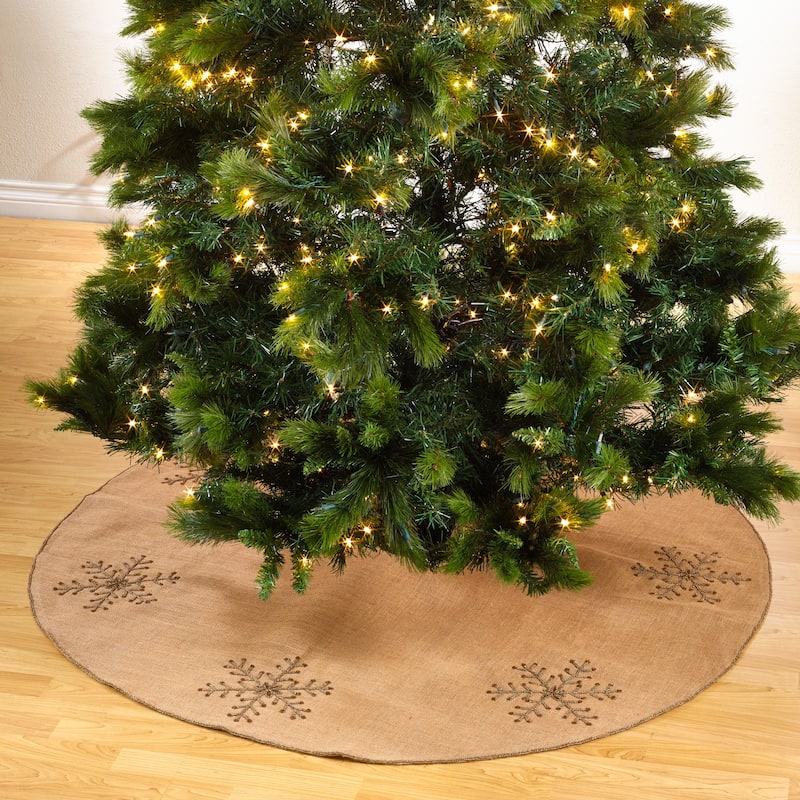 Beaded Jute Snowflake Tree Skirt - 72"