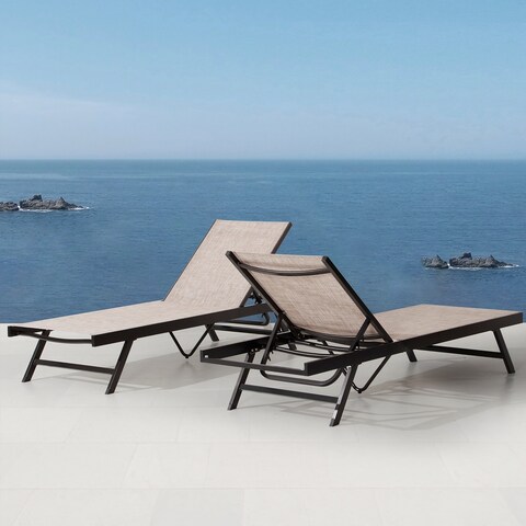 VredHom Outdoor Patio Adjustable Chaise Lounge Chair (Set of 2) - 74.81in L x 25.6in W x 12.8in H