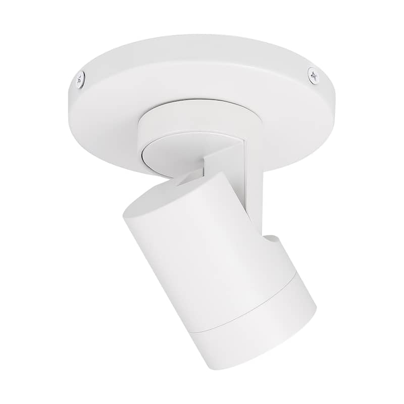 12 Watt LED White Barrel Monopoint Spotlight Fixture - 3000K 36 Degree Beam Angle