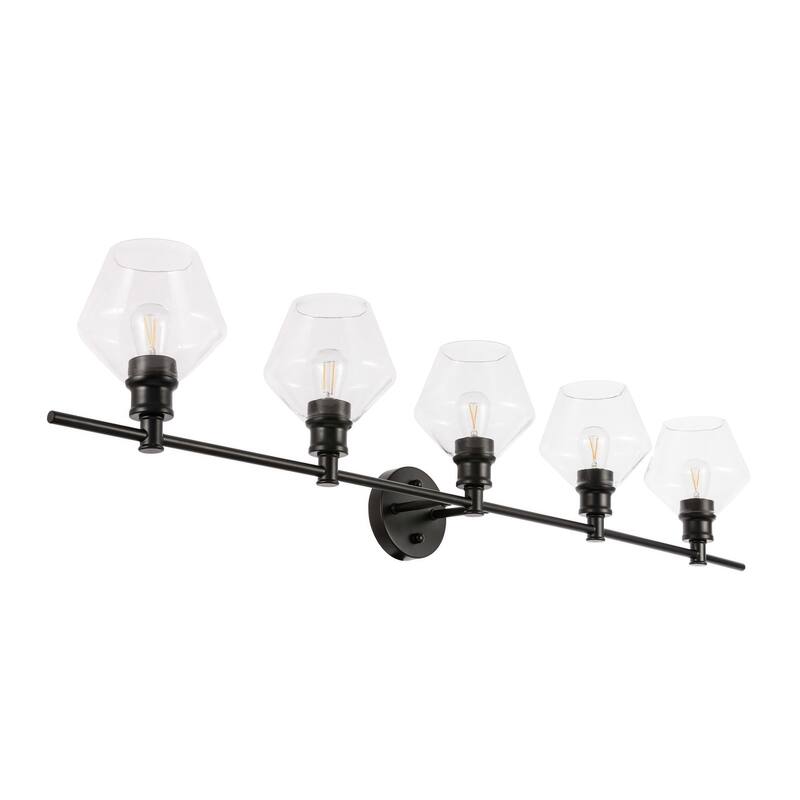 Carson Carrington Ullerslev 5-Light Clear Glass Wall Sconce - Black