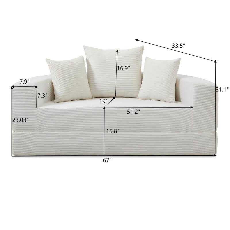 Convertible Sofa Couch Bed,Nulti-functional,Circular Bed,Adjustable Futon Sofa