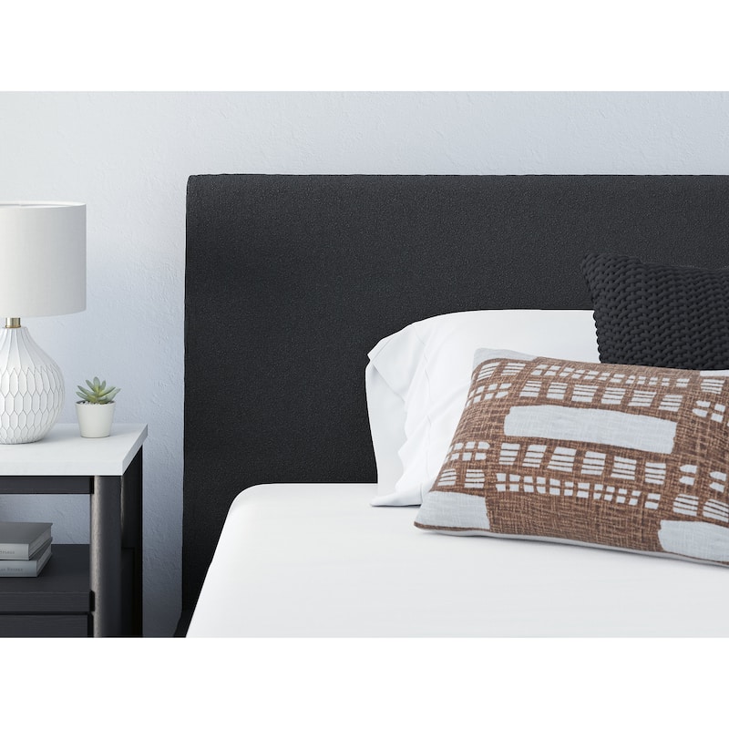 Signature Design by Ashley Cadmori Black Upholstered Bed with Roll Slats