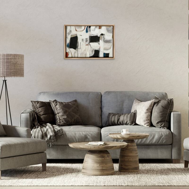 Stupell Dynamic Earthy Shapes Framed Floater Canvas Wall Art Design By Kippi Leonard