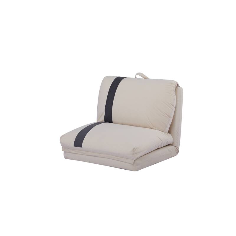 2-Piece Floor Sofa Bed with Adjustable Backrest, Sleeper Sofa with 5-Second Foldable, Upholstered Bean Bag Base & Pillow