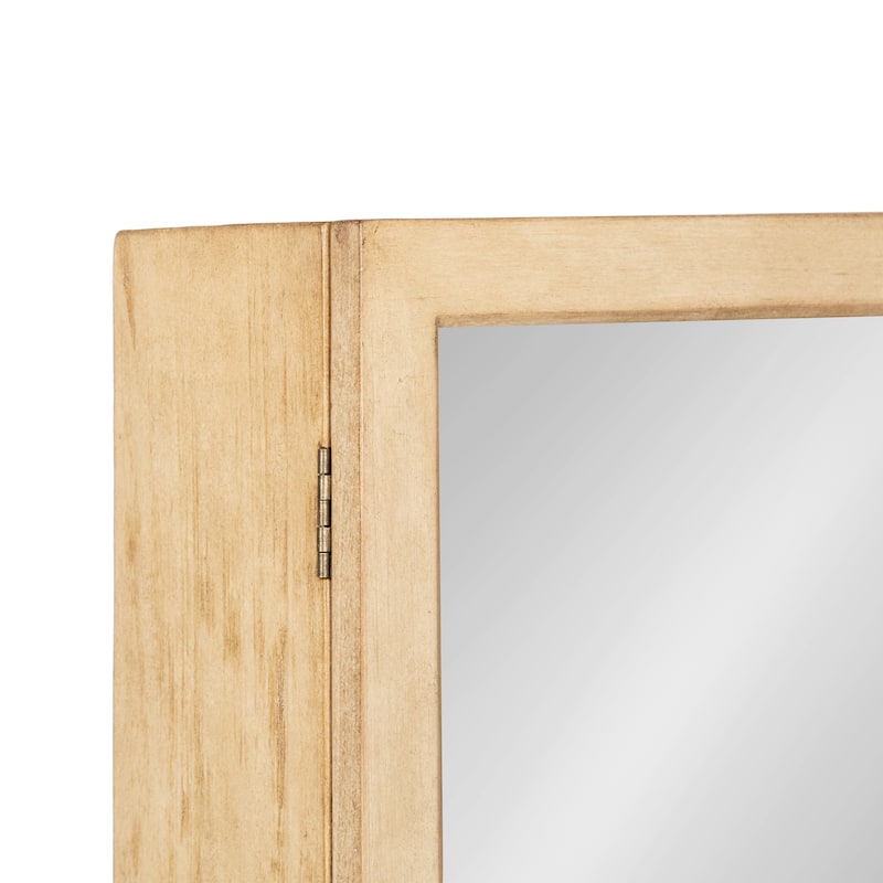 Kate and Laurel Ori Rattan Mirror Vanity Cabinet - 20x30