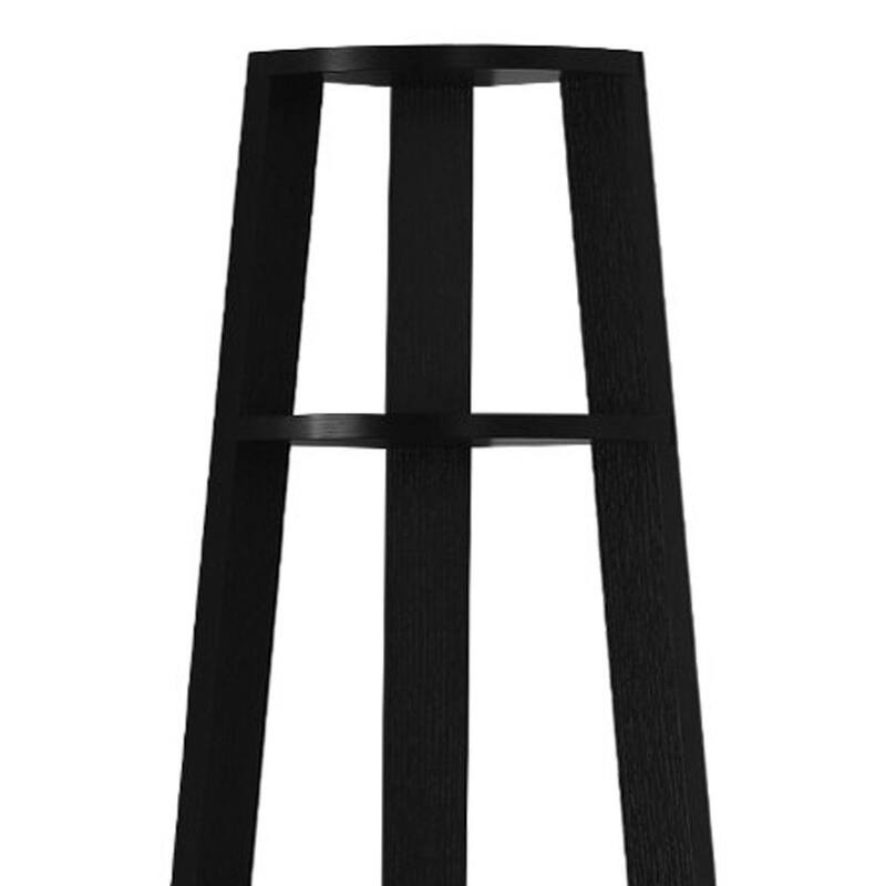 HomeRoots 71" Black Wood Five Tier Corner Bookcase - 15.5" W x 22.5" D x 71.25" H