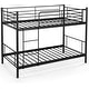 preview thumbnail 6 of 5, Metal Twin Over Twin Bunk Bed Metal Bed Fame with Ladder Guardrails Black