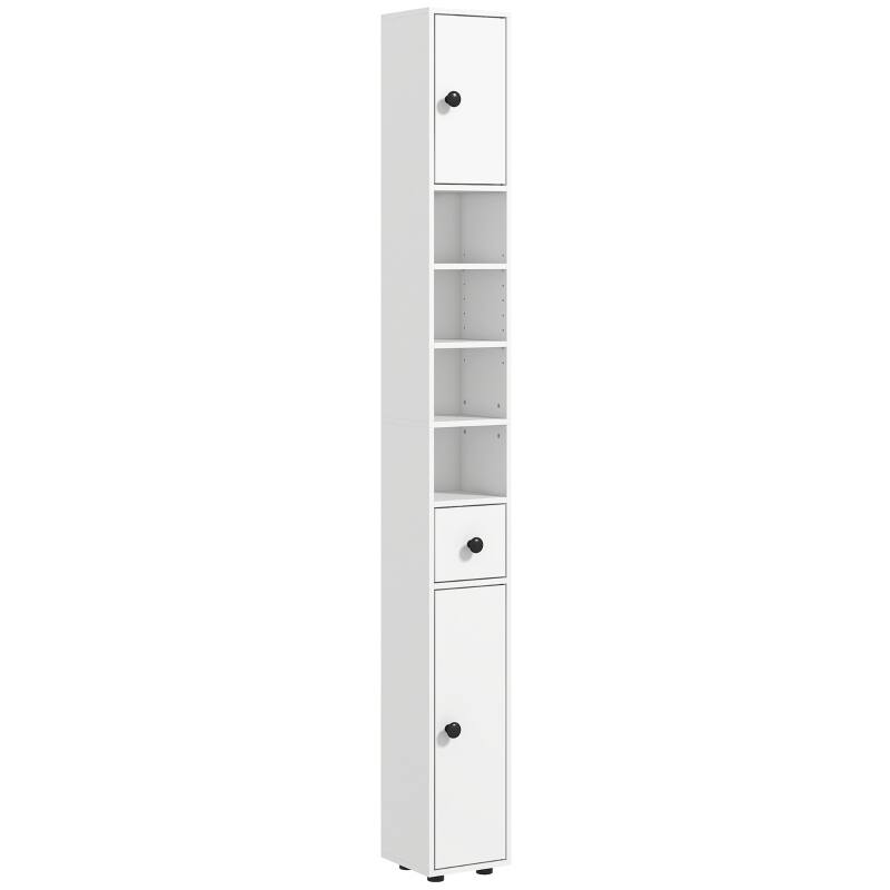 Anmytek Slim Corner Bathroom Cabinet White Tall Storage Unit