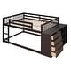 preview thumbnail 4 of 7, Espresso Pine Wood Bunk Bed with 4 Drawers, 3 Shelves, and Built-in Ladder