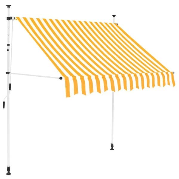 Shop Vidaxl Manual Retractable Awning 78 7 Yellow And White