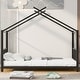 preview thumbnail 4 of 28, Twin Size Metal House Platform Bed Black