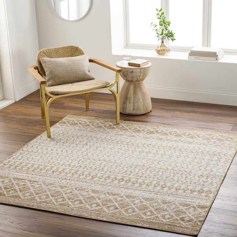 Livabliss Elaziz Moroccan Geometric Area Rug - Beige - 5' x 5' Square