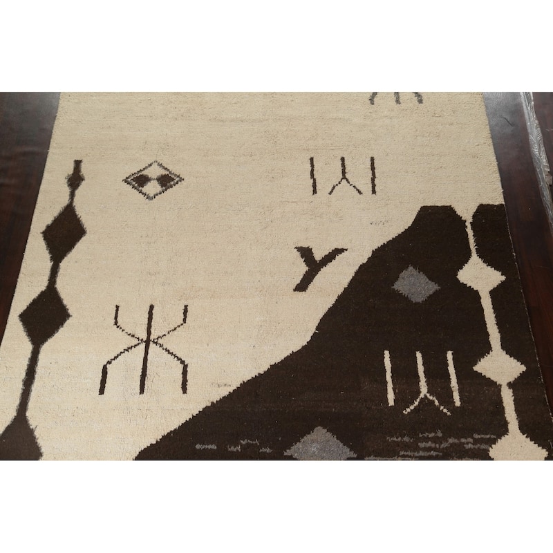 Tribal Oriental Moroccan Area Rug Wool Hand-knotted Living Room Carpet - 9'8" x 14'9"
