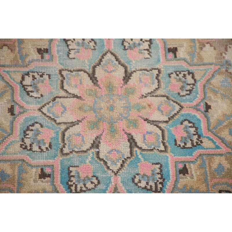 Hand Knotted Oriental 100% Wool Carpet Traditional Floral Oranges & Rust Mashad Area Rug - 11' 2'' X 8' 1''