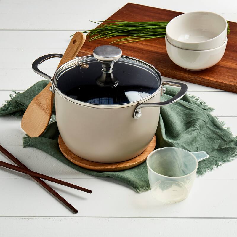 Infuse 5pc Non-Stick Aluminum Rice Cooker Set - Sand