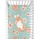preview thumbnail 4 of 4, Sweet Jojo Designs Turquoise and Peach Watercolor Floral Collection Fitted Crib Sheet