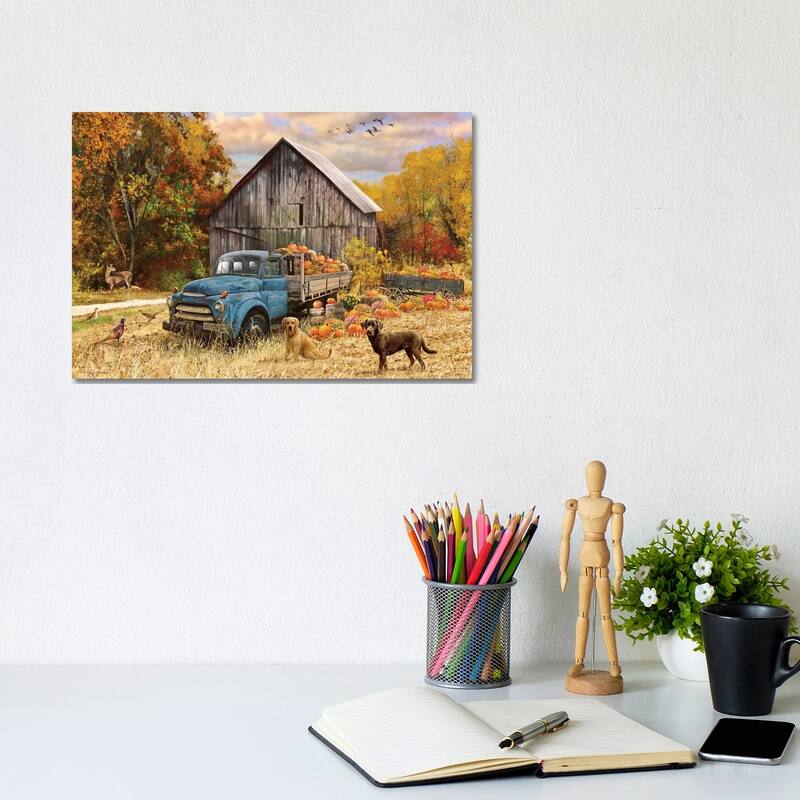 iCanvas "Fall Truck And Barn" by Greg & Company Canvas Print - 8x12x0.75