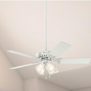 Hunter Fan Studio Series 52" Ceiling Fan with 4-Light LED Light Kit, Pull Chain - Timeless, Traditional