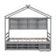 preview thumbnail 55 of 116, Bedroom House Bed with Roof Frame Bedside-shelves and Under Bed Storage Unit