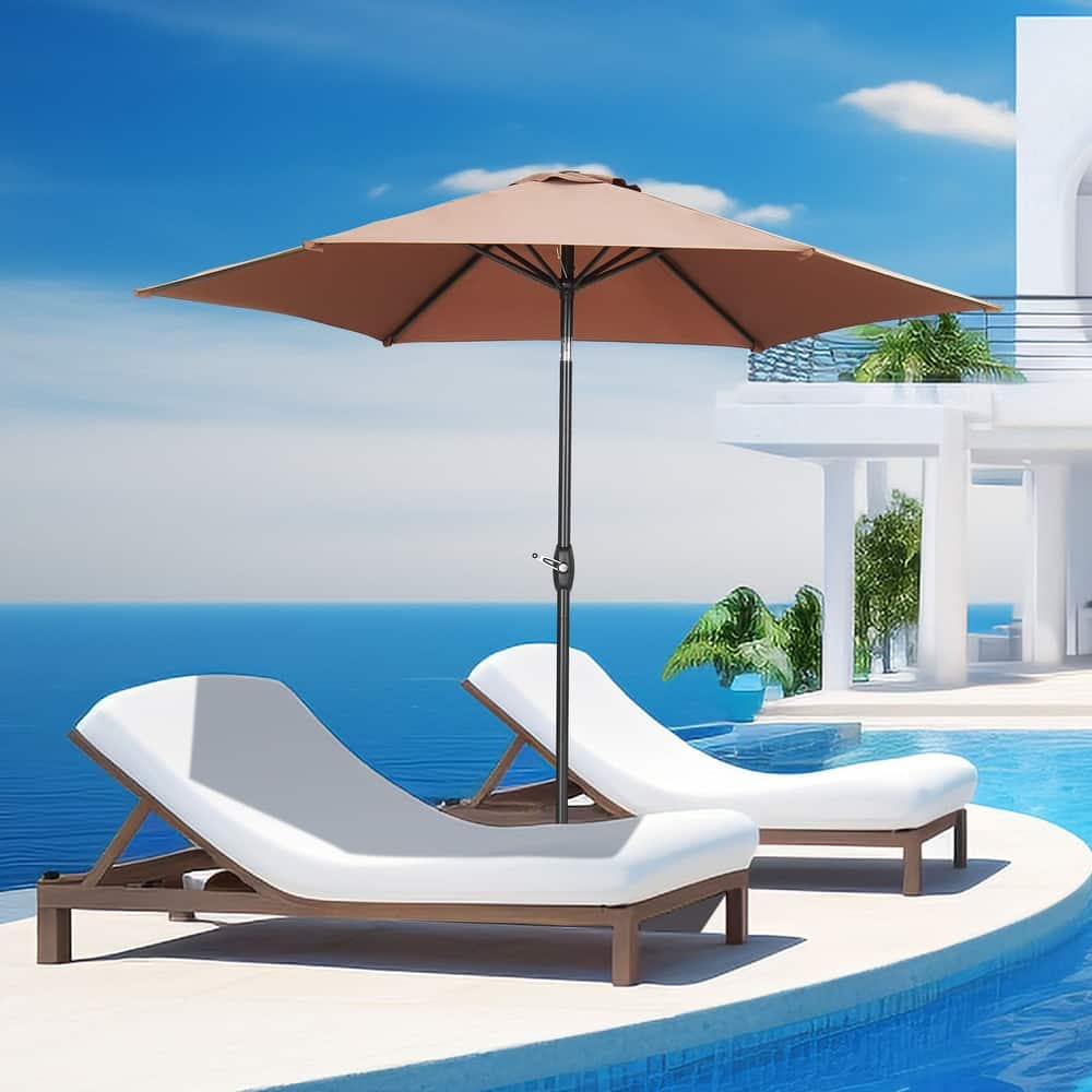 Ainfox 9FT Patio Umbrella Outdoor Umbrella with Tilt and Crank with Base