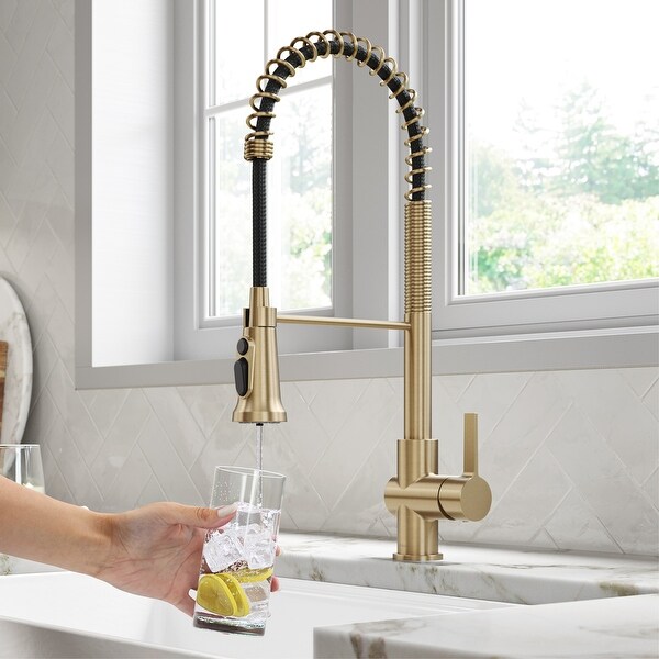Kraus Britt Commercial 3-Function 1-Handle Pulldown Kitchen Faucet. Opens flyout.
