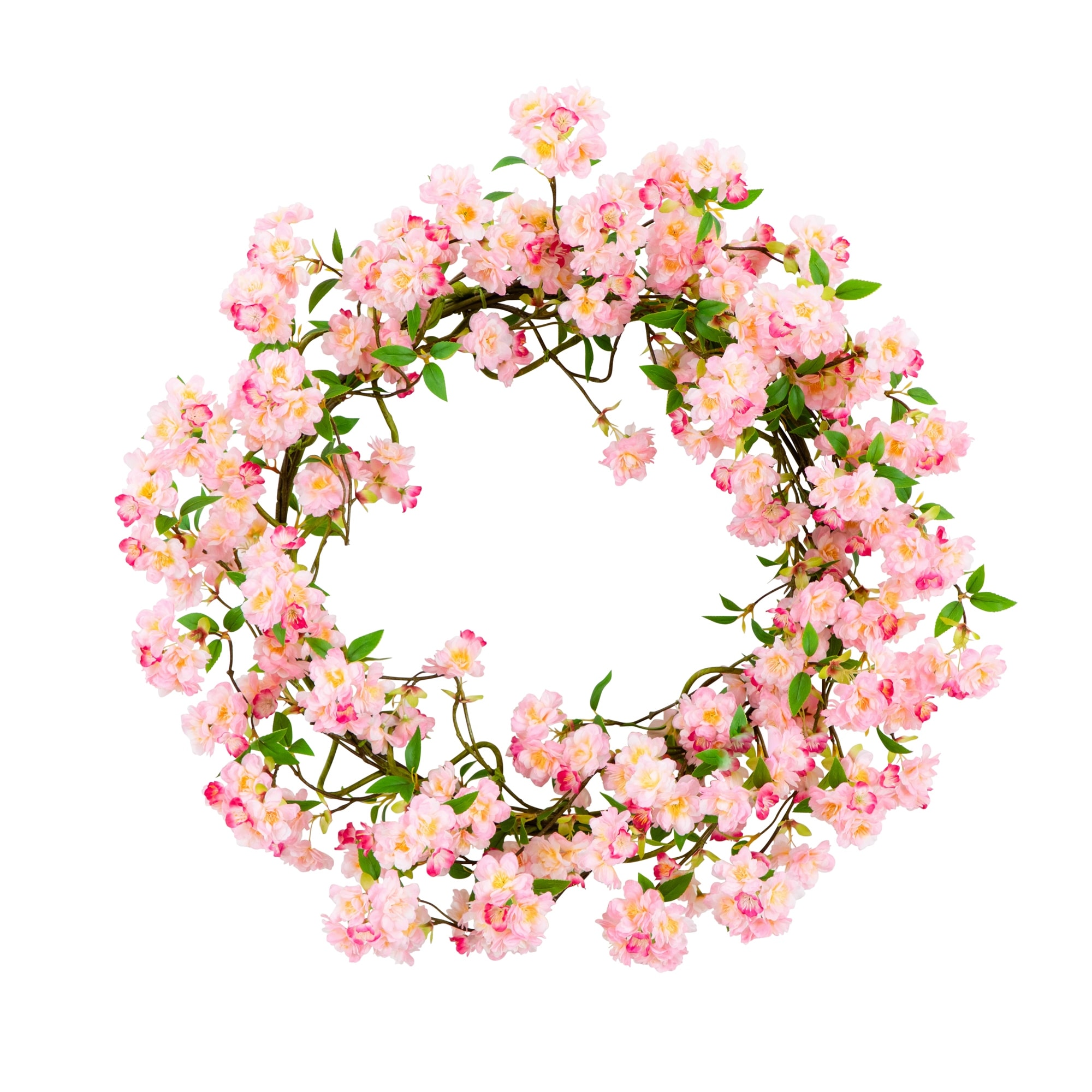 30-in Artificial Pink Cherry Blossom Wreath