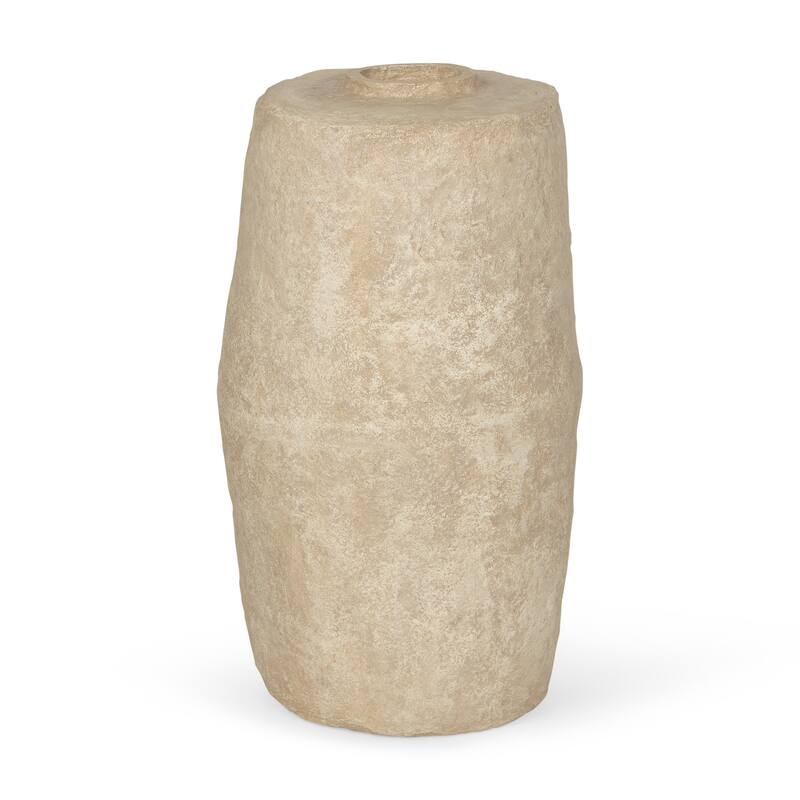 Rama Small Beige Paper Mache Floor Vase - Large - 19 x 19 x 33 - Beige