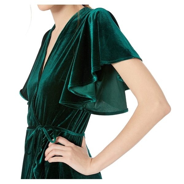 bb dakota green velvet dress