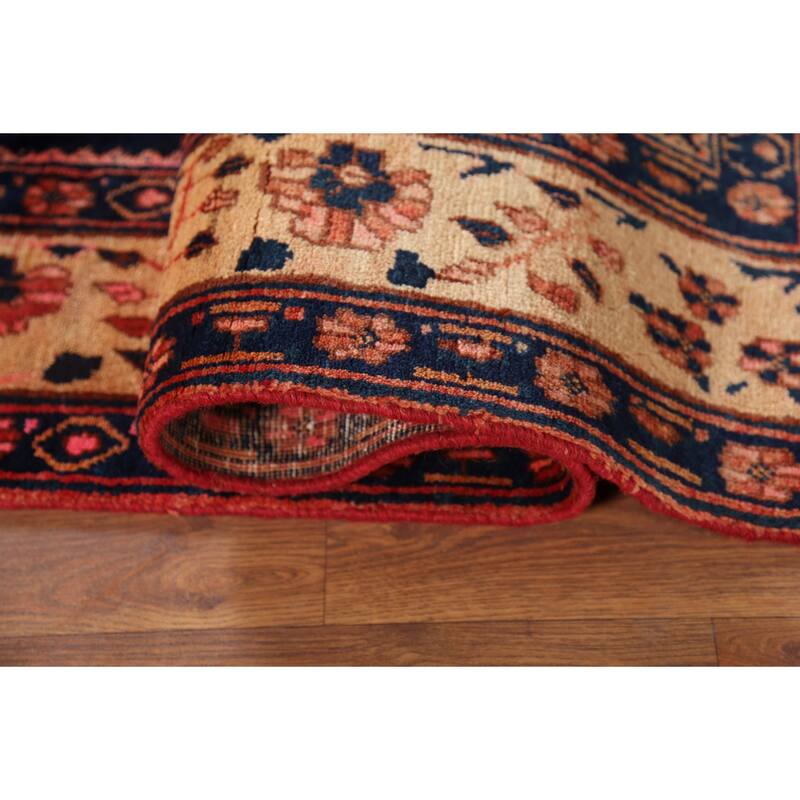 Blue Sirjan Persian Vintage Area Rug Hand-Knotted Wool Carpet - 4'6"x 6'3"