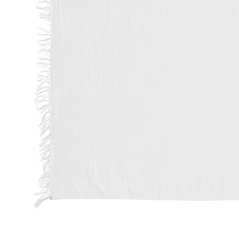 Sevita Solid Turkish Cotton Crinkled Standard Size Throw Blanket with Fringe
