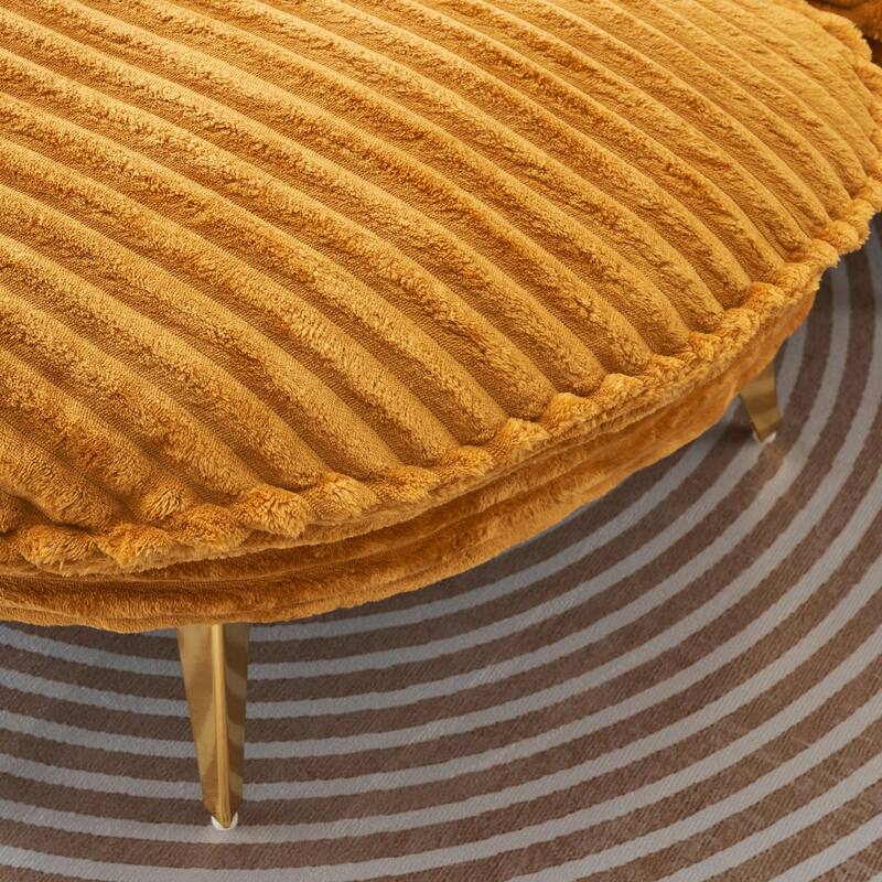 Comfortable Upholstered Armless Chair with Ottoman