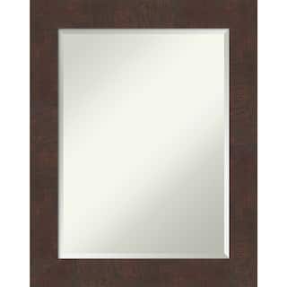 Beveled Bathroom Wall Mirror - Wildwood Brown Frame
