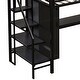 preview thumbnail 9 of 22, Twin Size Loft Bed with Storage Ladder, Metal Loft Bed Frame with Large Wardrobe & Desk for Teens Kids, No Box Spring Needed