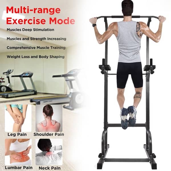 Shop Power Tower Workout Dip Station Home Gym Strength Training Fitness 89x26 4x35 4 Inch Overstock 32137679