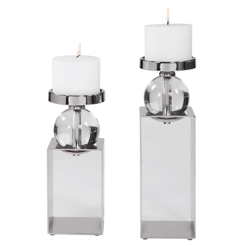 Uttermost Lucian Nickel Candle Holders (Set of 2)